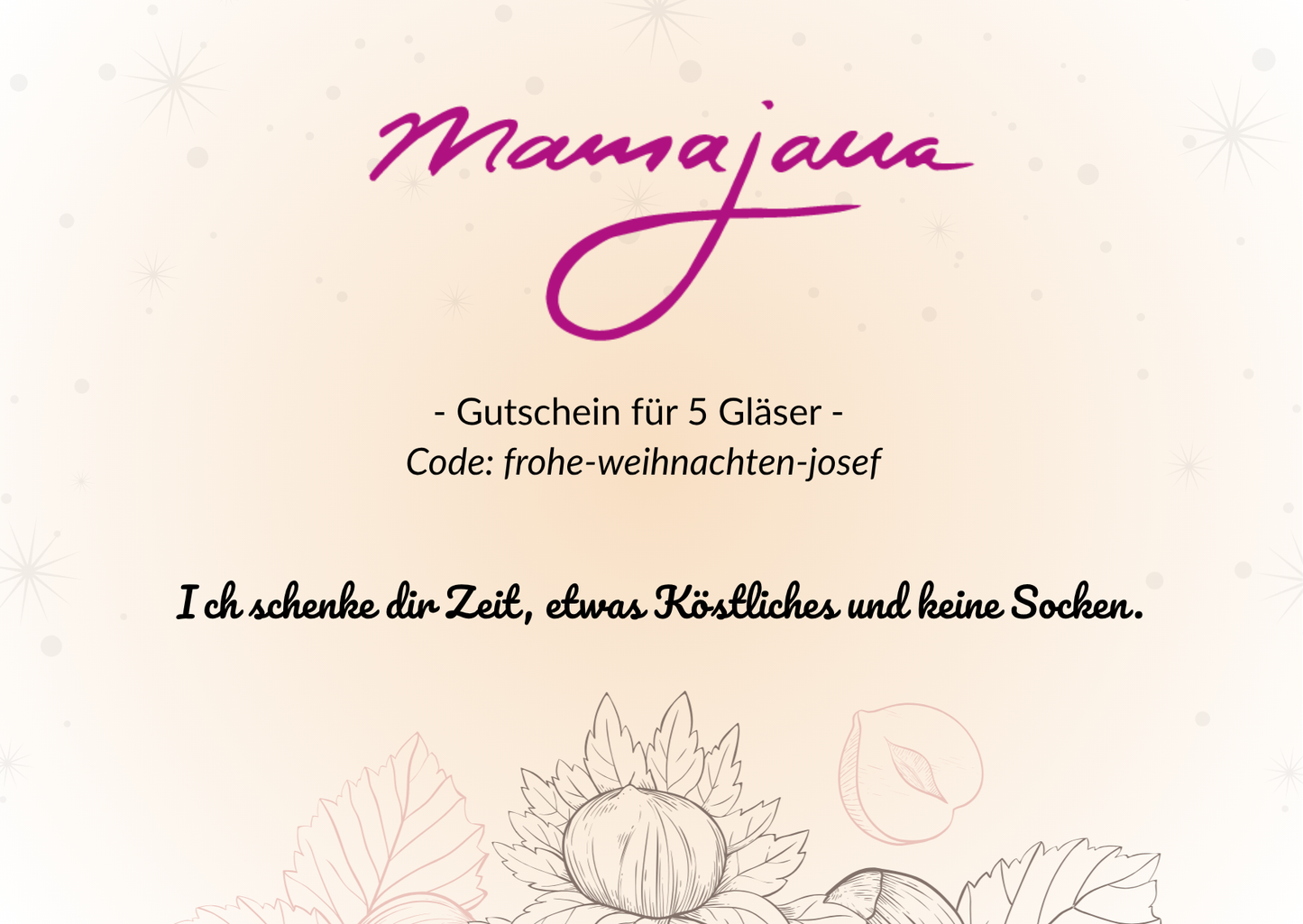 Persönlicher Weihnachts-Gutschein für 5 Gläser (digital)
